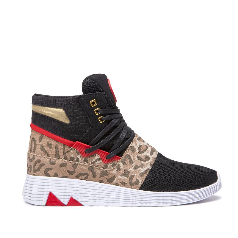 Supra JAGATI Sneaker High Damen Schwarz / Leopard Sale TXQJW0423